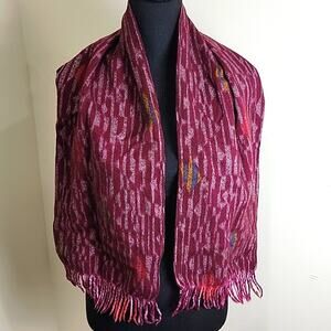 Wool Scarf Pink size 10" × 55"